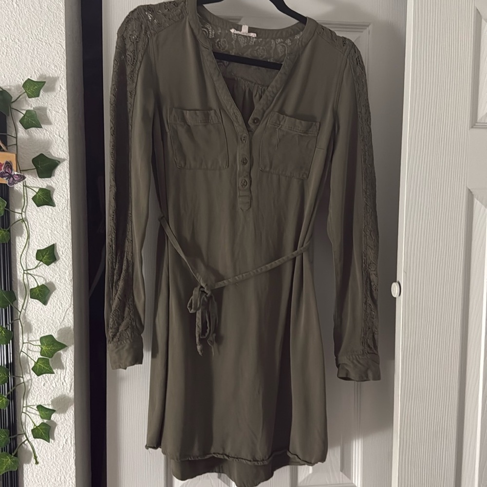 Hunter Green Long Sleeve Maurice’s Dress – Size XS